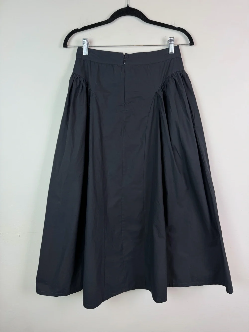 Free People Katia Maxi Skirt in Black Cotton Poplin Size 0